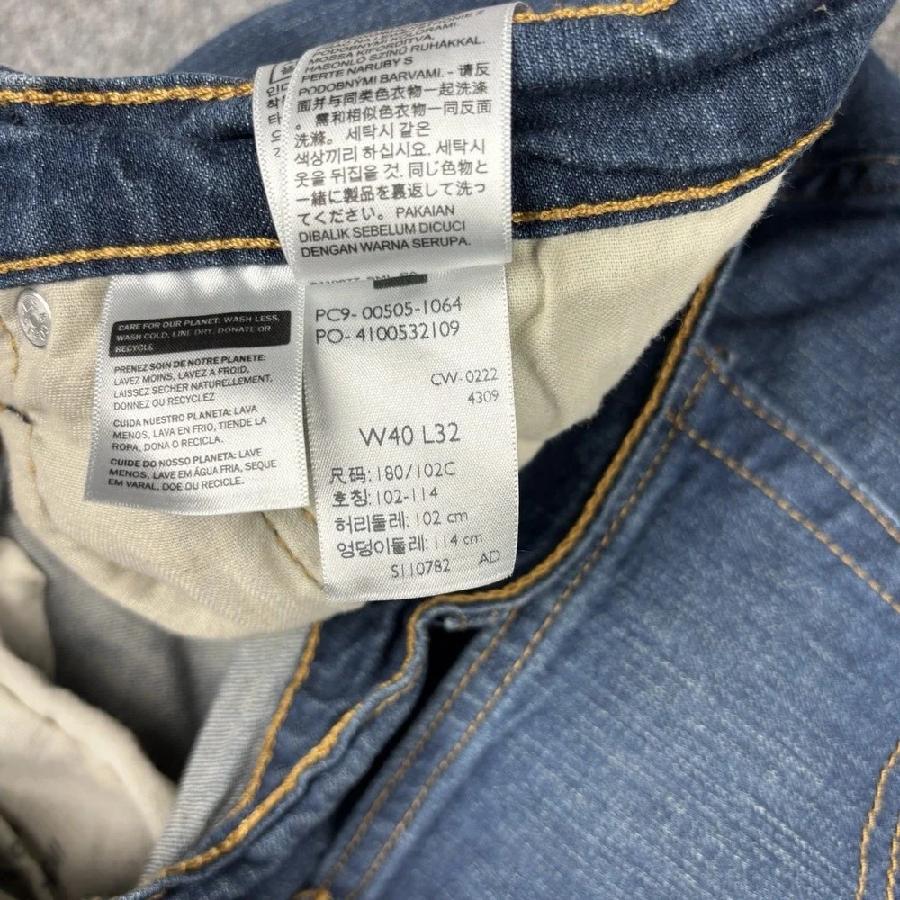 Levi's 505 Jeans Mens 40x32 (Fits 38x32) Straight Leg Dark Wash Classic Blue EUC